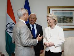 
      
      EAM Jaishankar holds talks with EU delegates ahead of EU-India Su
      
      