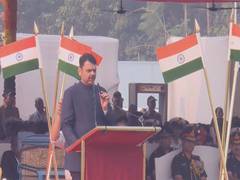 
      
      Maharashtra CM Devendra Fadnavis unfurls the national flag
      
      