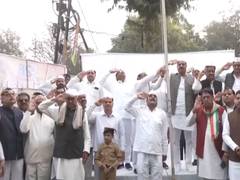 
      
      LoP Singhar unfurls Tricolour at state party office in Bhopal
      
      
