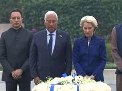 
      
      EU Presidents lay wreath at Raj Ghat in honour of Mahatma Gandhi
      
      