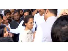 
      
      Supriya Sule pays respects to cousin Ajit Pawar
      
      
