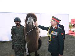 
      
      Ladakh's Bactrian Camels by Army Chief for outstanding service
      
      