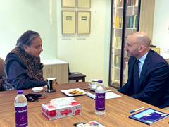 
      
      Shashi Tharoor meets French Minister Delegate Benjamin Haddad
      
      