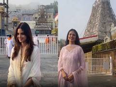 
      
      Harnaaz Sandhu, Malavika Mohanan visit Tirumala shrine
      
      