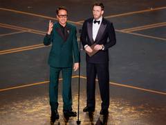 
      
      Robert Downey Jr, Chris Evans reunite at Oscars 2026
      
      