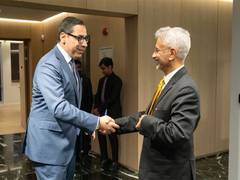 
      
      EAM Jaishankar meets Cyprus FM Constantinos Kombos in Brussels
      
      