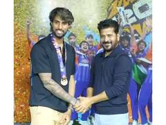 
      
      Telangana CM Reddy felicitates Tilak after India's T20WC win
      
      