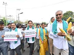 
      
      Telangana: BRS protests for maize farmers, demands MSP, susbsidy
      
      