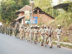 
      
      Kannur Police conducted a route march ahead of Kerala Assembly polls
      
      