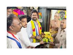 
      
      Jose Charles Martin performs temple puja with party symbol
      
      