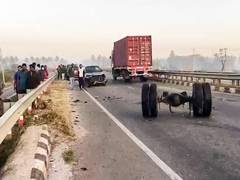 
      
      Three women killed, eight injured in road accident
      
      