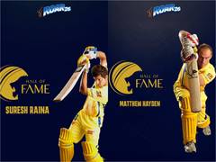 
      
      CSK inducts Raina, Hayden in 'Hall of Fame'
      
      