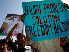 
      
      Baloch activists allege rights violations by Pakistan at protest 
      
      