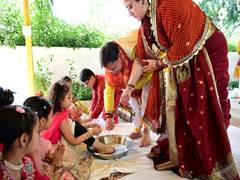 
      
      Uttarakhand CM Dhami performs Kanya Pujan with wife at residence
      
      