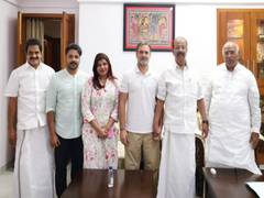 
      
      Congress leader Rahul Gandhi meets MP K. Sudhakaran
      
      