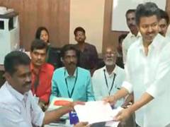 
      
      Vijay files nomination for Trichy East assembly seat
      
      