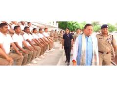 
      
      Uttarakhand CM addresses police constables undergoing training
      
      