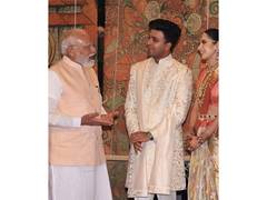 
      
      PM Narendra Modi attends Rajat Sharma’s daughter’s wedding
      
      
