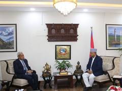 
      
      Indian Ambassador to Nepal makes courtesy call on FM Khanal
      
      