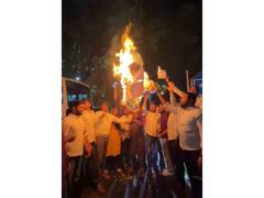 
      
      NSUI workers protest Khera police action
      
      