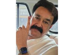 
      
      Mohanlal votes in Kerala elections
      
      