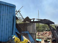 
      
      Municipal Corporation continues removing encroachments near lake
      
      
