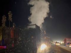 
      
      Haryana: Fire breaks out on scrap truck in Karnal
      
      