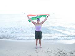 
      
      Delhi university student new record on round-trip swim
      
      