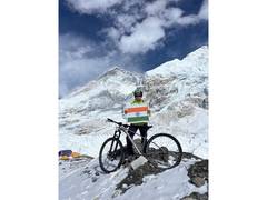 
      
      Divya becomes first Indian woman to cycle to Everest Base Camp
      
      