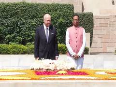
      
      Austrian Chancellor Christian Stocker, wife pay tribute to Mahatm
      
      