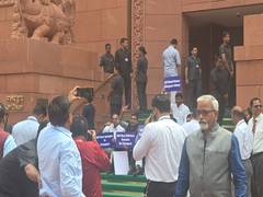 
      
      Oppn MPs from Telangana protest against Tejasvi Surya's remarks
      
      