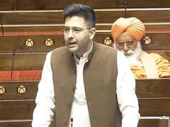 
      
      Raghav Chadha congratulates RS MP Harivansh for being re-elected
      
      