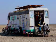 
      
      Classrooms on Wheels bring hope to salt desert children
      
      