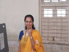 
      
      Supriya Sule casts her vote in Baramati
      
      