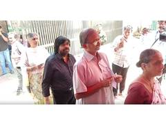 
      
      Actor-filmmaker T Rajendar stood in queue to cast vote
      
      