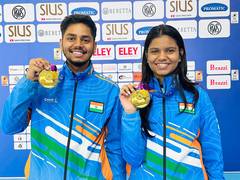 
      
      Shambhavi, Divyanshu, clinch mixed team air rifle gold
      
      