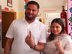 
      
      AAHL director Jeet Adani, Diva Shah cast vote in Ahmedabad
      
      