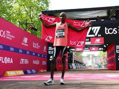 
      
      Kenya's Sabastian Sawe sets new world marathon record
      
      