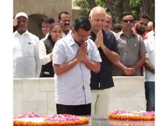 
      
      Kejriwal pays tribute to Mahatma Gandhi at Rajghat
      
      