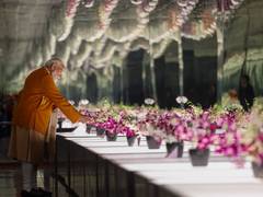 
      
      PM Modi after visiting Orchidarium in Sikkim's Gangtok
      
      