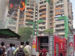 
      
      Massive fire breaks out at Gaur Green Avenue
      
      