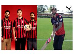 
      
      Christian Pulisic and Virat Kohli swap jerseys
      
      