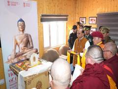 
      
      Sacred relics of Lord Buddha arrive in Leh
      
      