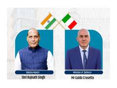 
      
      Defence Minister Rajnath Singh to hold bilateral talks with Itali
      
      