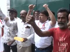 
      
      TVK workers celebrate in Chennai as party leads on 105 seats
      
      