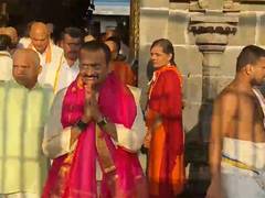 
      
       Bandla Ganesh offers prayers at Tirumala temple
      
      