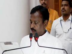 
      
      MV Karuppaiah sworn in as protem Speaker of Tamil Nadu Assembly
      
      