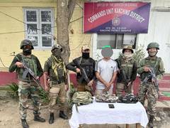 
      
      Manipur: Security forces book 2 KCP cadres, recover arms
      
      