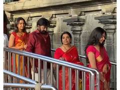 
      
      Actress Jeevitha visits Sri Venkateswara Swamy Temple with family
      
      