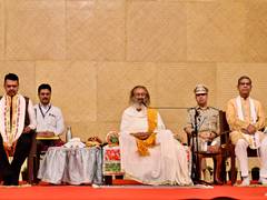 
      
      Maharashtra CM Fadnavis at Art of Living event
      
      